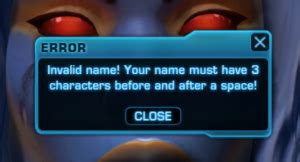 swtor invalid name|Iba pa.